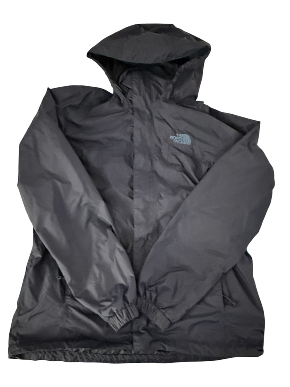 The North Face Men’s Medium Black Hooded Rain Jacket Windbreaker Coat